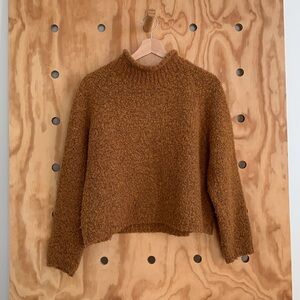 Rust Color Mock Neck Sweater